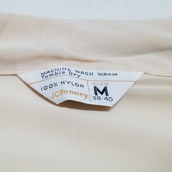 𝅺VINTAGE 60s JCPENNEY ILGWU Cream Brown Pajama Set - Picture 9 of 10